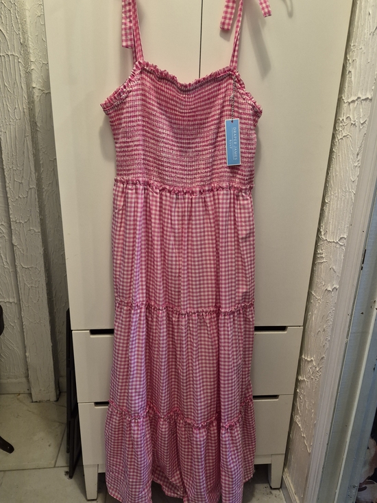 Draper James Dresses & Skirts - Draper James Pink Gingham Smocked Maxi Dress